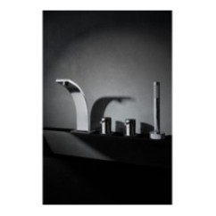 THOR Monocomando bordo vasca quattro fori finitura cromo