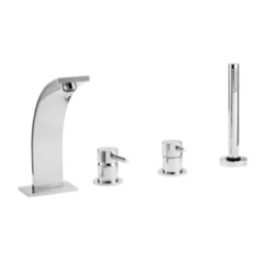 THOR Monocomando bordo vasca quattro fori finitura cromo