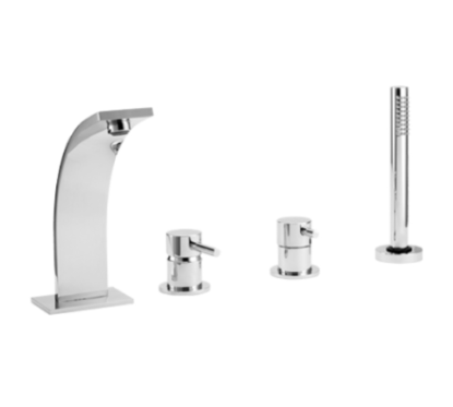 THOR Monocomando bordo vasca quattro fori finitura cromo