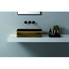 CHARME lavabo d'appoggio finitura black&gold