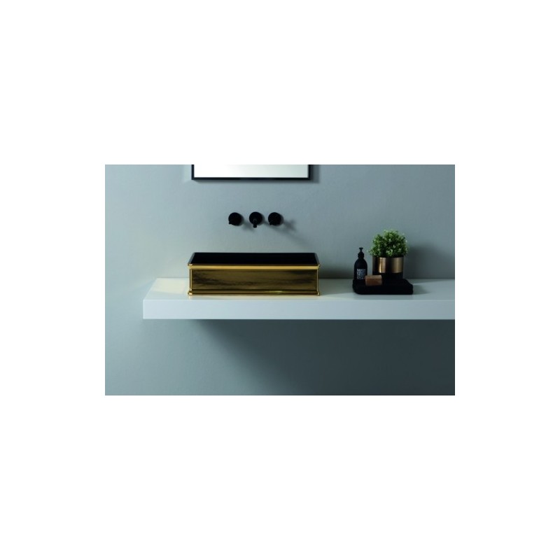 CHARME lavabo d'appoggio finitura black&gold
