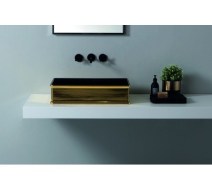 CHARME lavabo d'appoggio finitura black&gold
