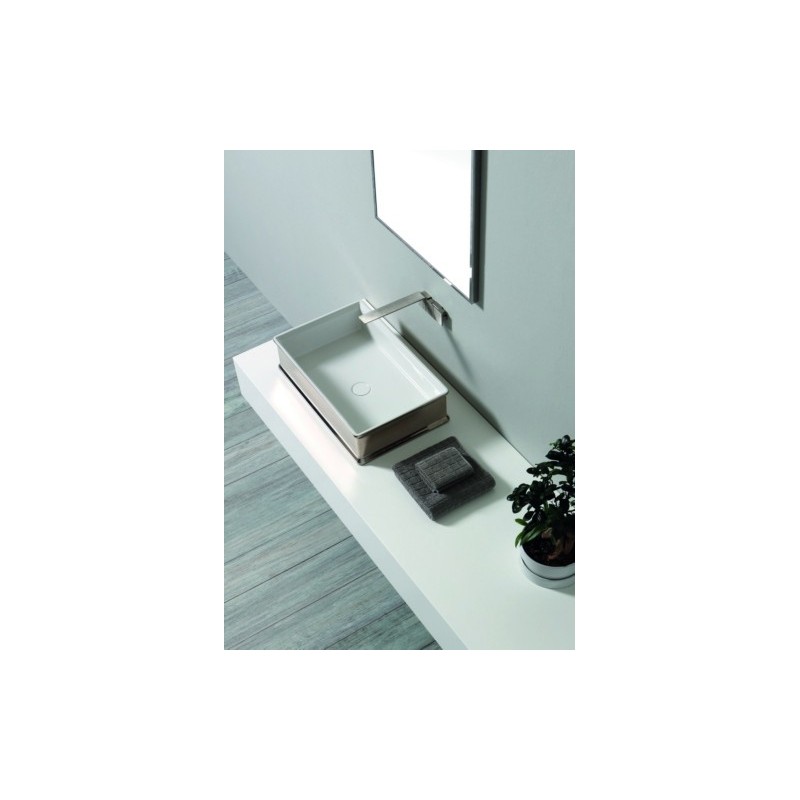 CHARME lavabo d'appoggio finitura white&platinum