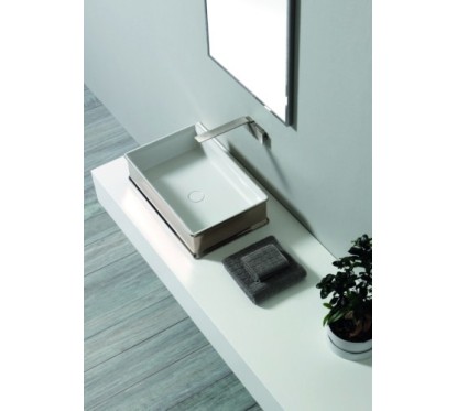 CHARME lavabo d'appoggio finitura white&platinum