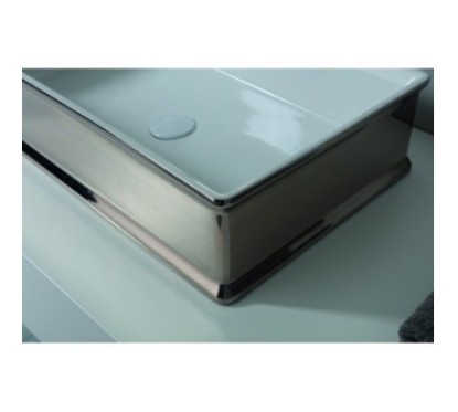 CHARME lavabo d'appoggio finitura white&platinum