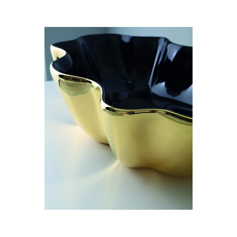 SEASTAR lavabo d'appoggio finitura black&gold