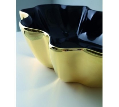 SEASTAR lavabo d'appoggio finitura black&gold