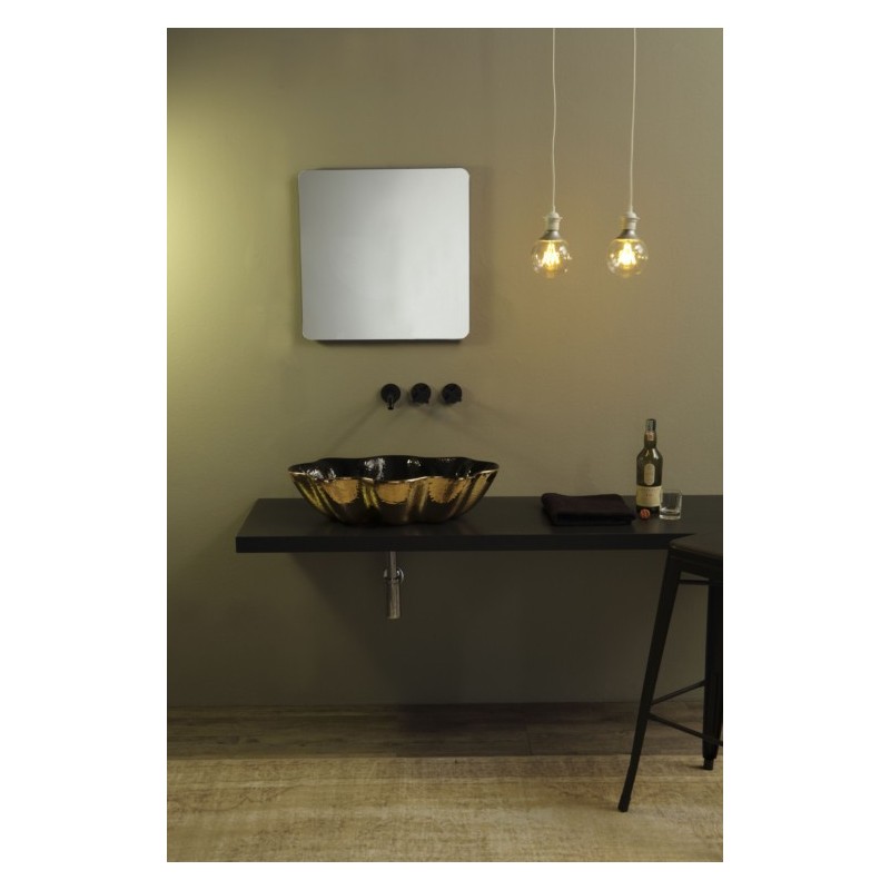 SEASTAR lavabo d'appoggio finitura extraluxury black&gold