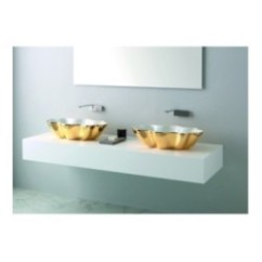 SEASTAR lavabo d'appoggio finitura extraluxury white&gold
