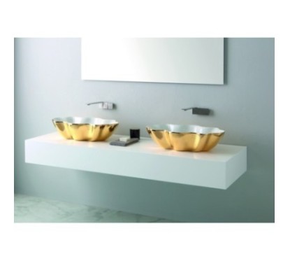 SEASTAR lavabo d'appoggio finitura extraluxury white&gold
