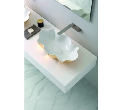 SEASTAR lavabo d'appoggio finitura extraluxury white&gold