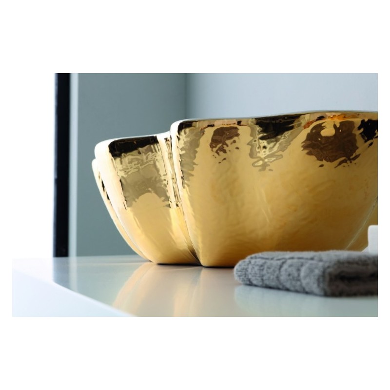 SEASTAR lavabo d'appoggio finitura extraluxury white&gold