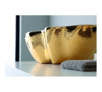 SEASTAR lavabo d'appoggio finitura extraluxury white&gold