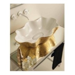SEASTAR lavabo d'appoggio finitura unique white&gold