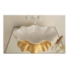 SEASTAR lavabo d'appoggio finitura unique white&gold