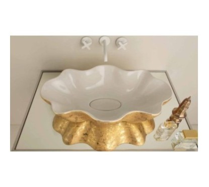 SEASTAR lavabo d'appoggio finitura unique white&gold