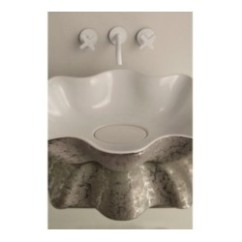SEASTAR lavabo d'appoggio finitura unique white&platinum