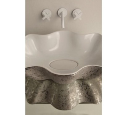 SEASTAR lavabo d'appoggio finitura unique white&platinum
