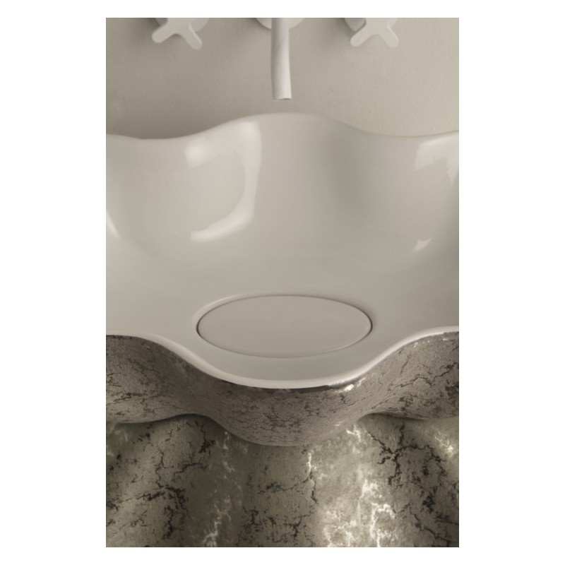 SEASTAR lavabo d'appoggio finitura unique white&platinum