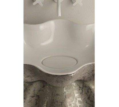 SEASTAR lavabo d'appoggio finitura unique white&platinum