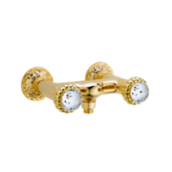 CRYSTAL Gruppo doccia esterno maniglia swarovski finitura oro lucido