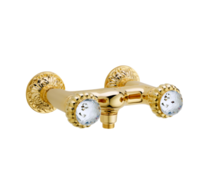 CRYSTAL Gruppo doccia esterno maniglia swarovski finitura oro lucido