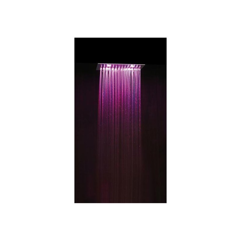 TOP COLOURS soffione cromoterapia da incasso. Quadrato 400x400 con pulsantiera