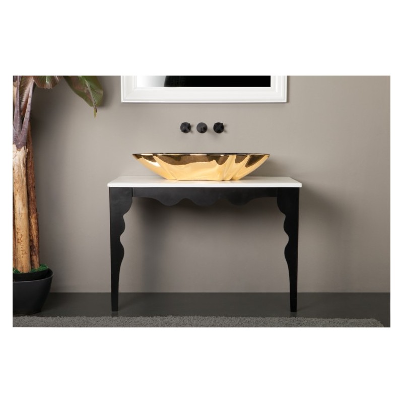 SHELL lavabo d'appoggio finitura black&gold