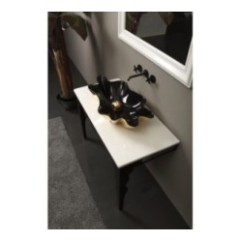 SHELL lavabo d'appoggio finitura black&gold
