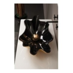 SHELL lavabo d'appoggio finitura black&gold