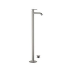 TOKYO STEEL Monocomando lavabo da pavimento in acciaio inox con scarico click-clack