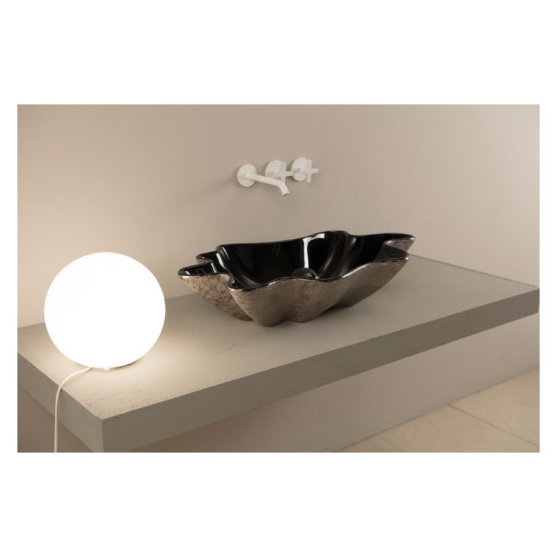 SHELL lavabo d'appoggio finitura unique black&platinum