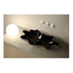 SHELL lavabo d'appoggio finitura unique black&platinum