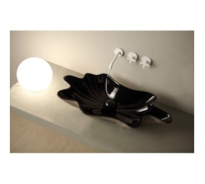 SHELL lavabo d'appoggio finitura unique black&platinum