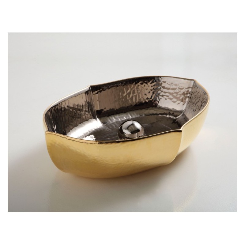 OYSTER lavabo d'appoggio finitura extraluxury platinum&gold