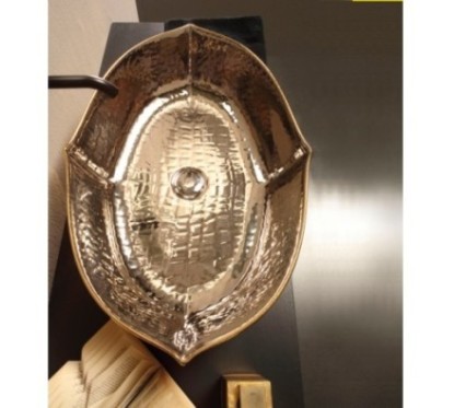 OYSTER lavabo d'appoggio finitura extraluxury platinum&gold