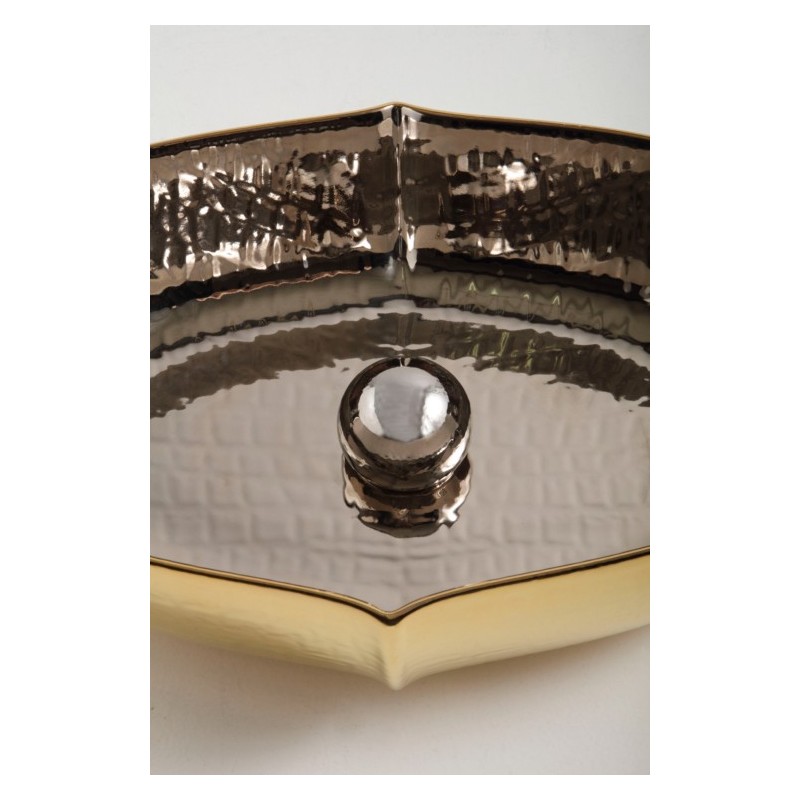 OYSTER lavabo d'appoggio finitura extraluxury platinum&gold