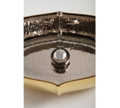 OYSTER lavabo d'appoggio finitura extraluxury platinum&gold