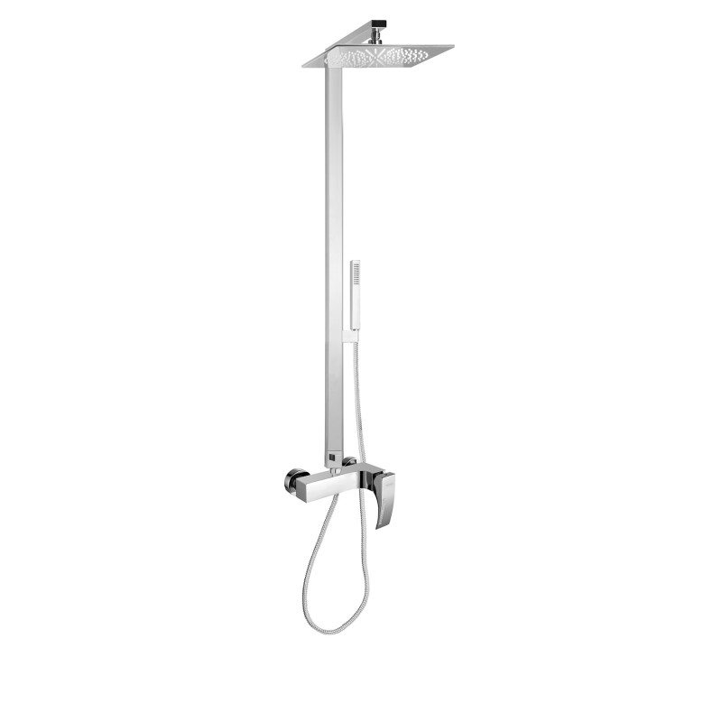 CRYSTAL Colonna doccia completa di miscelatore doccia esterno finitura cromo