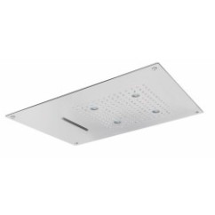 Soffione cromoterapia da incasso in acciaio inox 2 getti 4 led 550x400