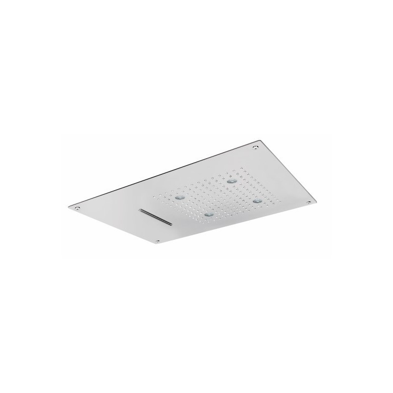 Soffione cromoterapia da incasso in acciaio inox 2 getti 4 led 550x400