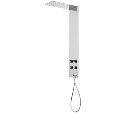 WELLNESS Colonna doccia in acciaio con miscelatore