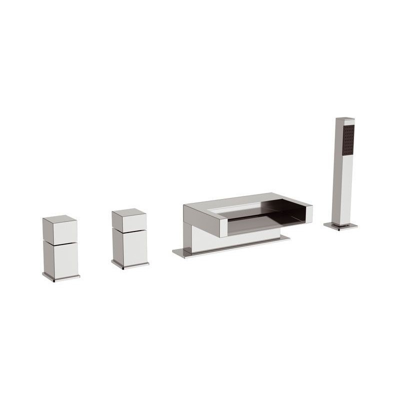 CUBE WATERFALL miscelatore monocomando bordo vasca finitura cromo