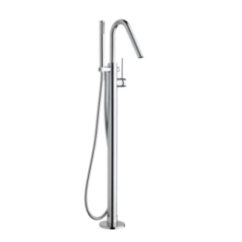 CHET Colonna vasca a pavimento con deviatore automatico, flessibile e doccia finitura cromo