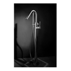 THOR Colonna vasca a pavimento con deviatore automatico, flessibile e doccia finitura cromo
