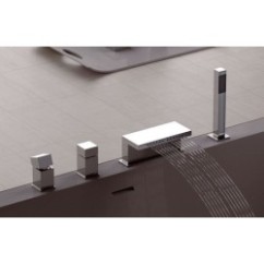 CUBE WATERFALL miscelatore monocomando bordo vasca finitura cromo