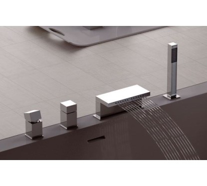 CUBE WATERFALL miscelatore monocomando bordo vasca finitura cromo
