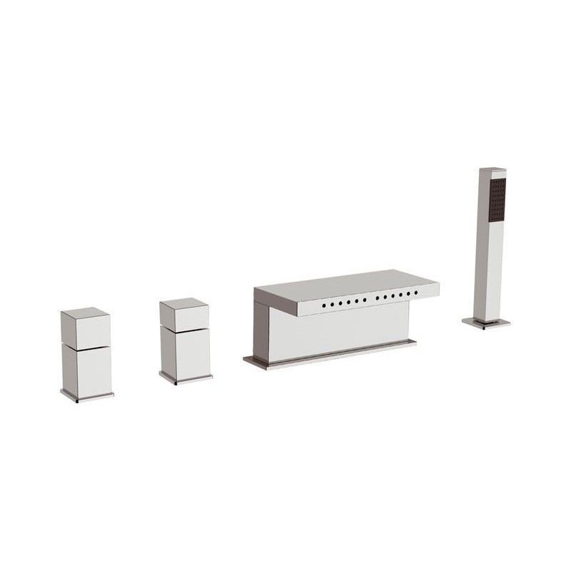 CUBE WATERFALL miscelatore monocomando bordo vasca finitura cromo