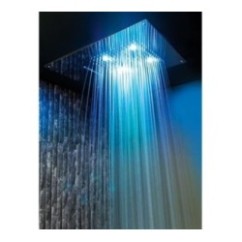 Soffione cromoterapia da incasso in acciaio inox 2 getti 4 led 550x400