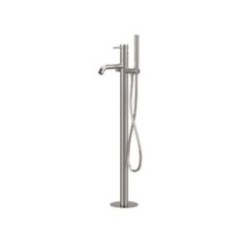 TOKYO STEEL Miscelatore vasca da pavimento con deviatore e kit doccia in acciaio inox